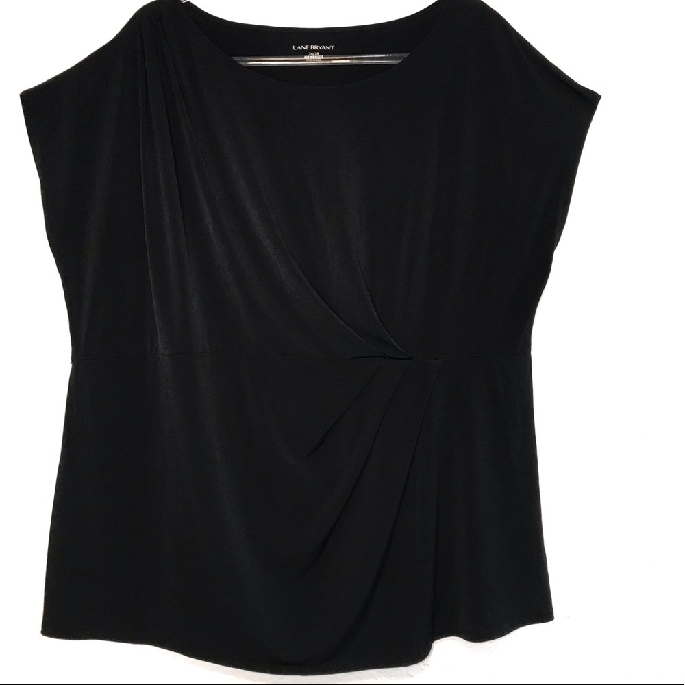 LANE BRYANT black ruched front blouse sz 26/28 - Picture 1 of 6